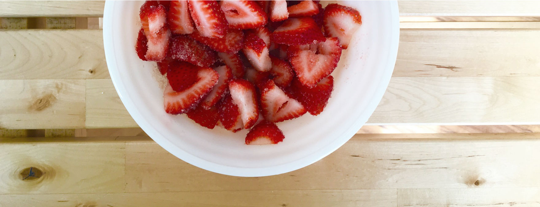 Chopped strawberries