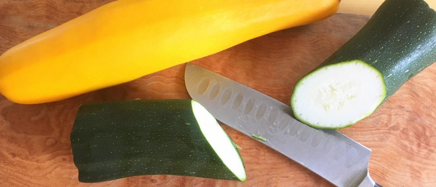 Zucchini and knife