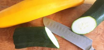 Zucchini and knife