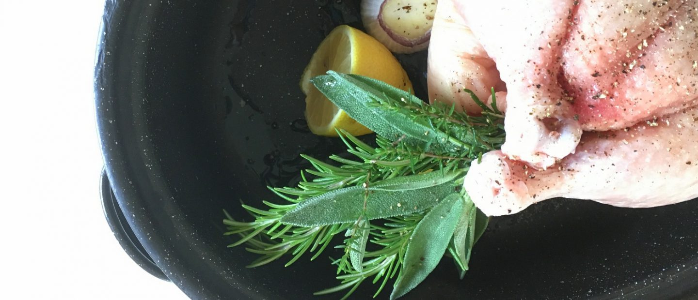 Chicken in roaster