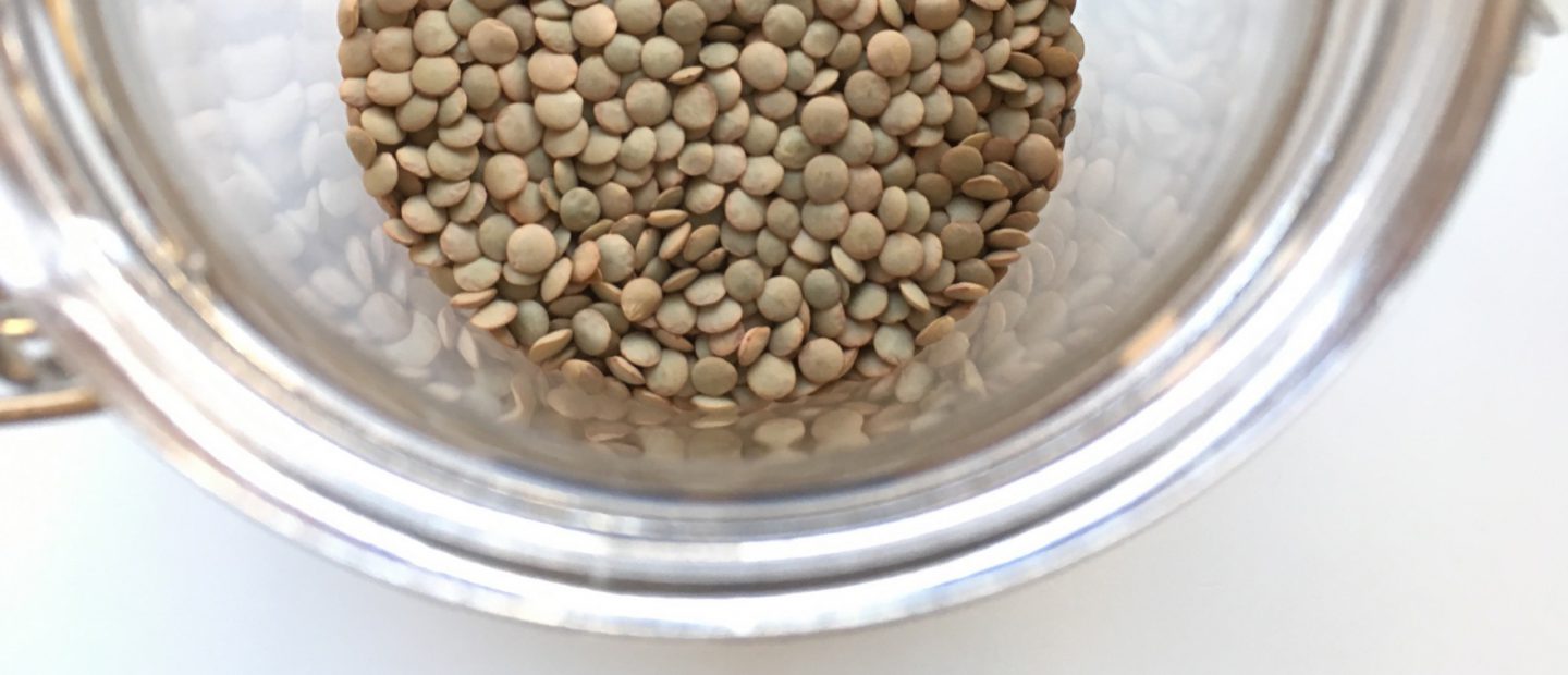 Lentils in jar