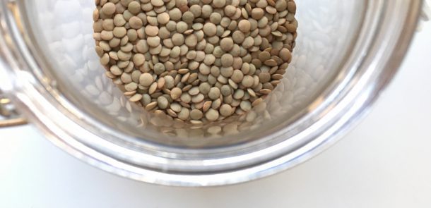 Lentils in jar
